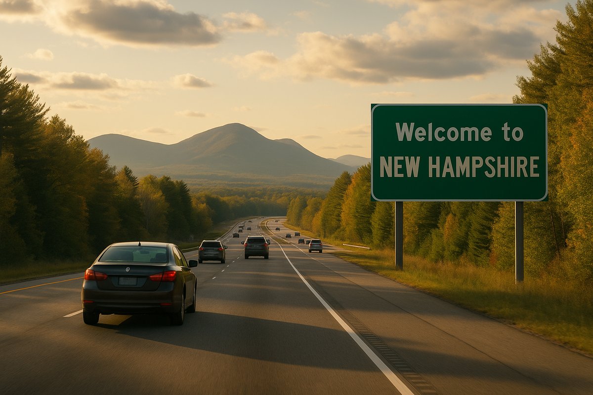 Highway heading north to New Hampshire